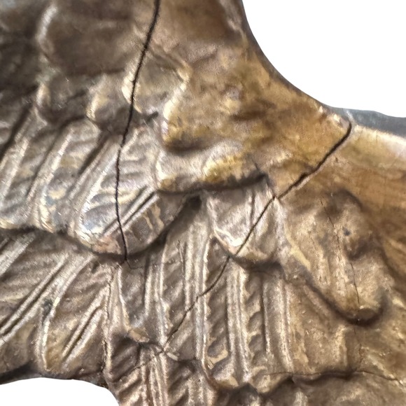 Vintage Old Mid 20th century Ornate Eagle Convex Round Mirror about 13x18" - Picture 2 of 10